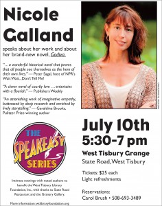 Nicole Galland speaks at the Grange, West Tisbury, July 10, 2013